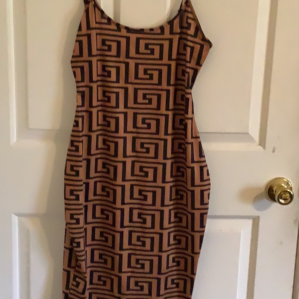 Brown and black dress
